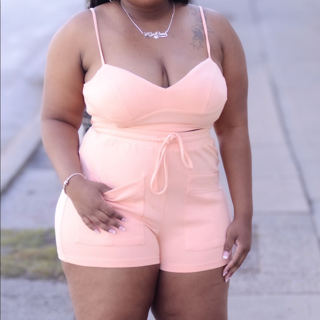 Feel So Good Short Set Peach